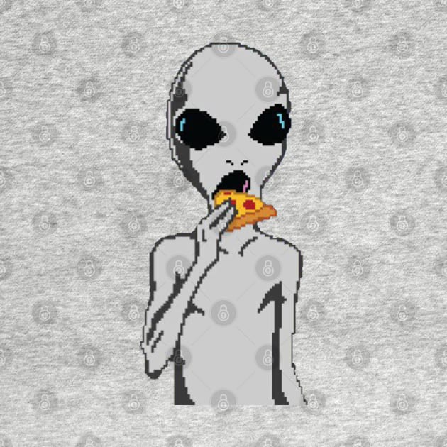 Alien eat pizza by cristianvan